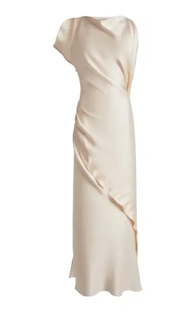 Victoria Beckham Draped Satin Midi Dress | Thumbnail 7