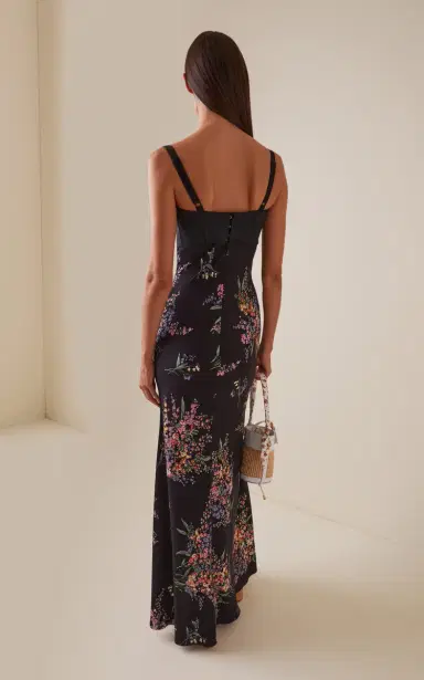 Dolce & Gabbana Sicilian Silk Charmeuse Floral Maxi Dress | Thumbnail 4