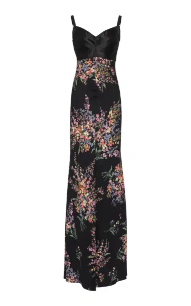 Dolce & Gabbana Sicilian Silk Charmeuse Floral Maxi Dress | Thumbnail 1
