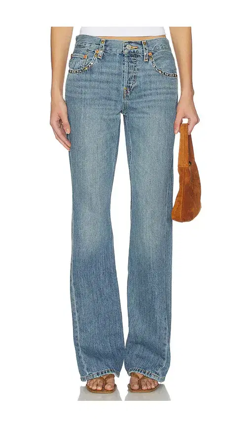 Twisted Mid Rise Bootcut Jeans