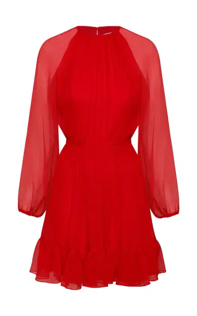 ANDRES OTALORA Raices Antiguas Ruffled Silk-Chifon Mini Dress | Thumbnail 1