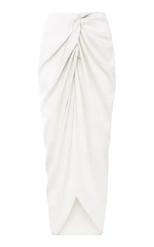 Andres Otalora Cairo Twist-Front Cotton-Poplin Midi Skirt