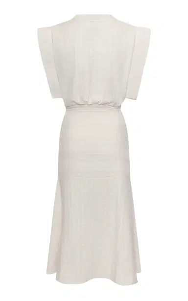 ANDRES OTALORA Contigu Despierto Belted Cotton-Jacquard Midi Dress | Thumbnail 4