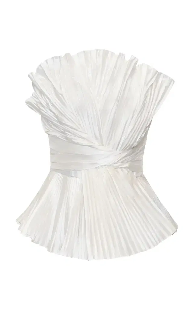 Andres Otalora Nuru de Luna Pleated Taffeta Top