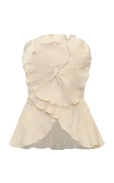 Andres Otalora Imara Pleated Linen Top | Thumbnail 1 Andres Otalora Imara Pleated Linen Top | Thumbnail 1
