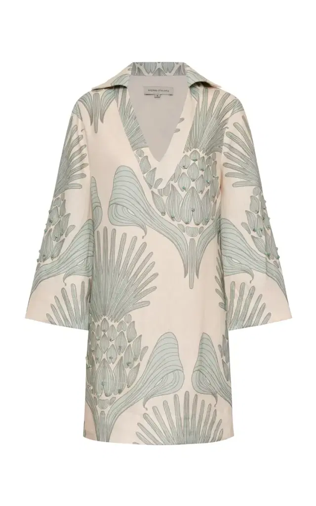 ANDRES OTALORA Aziza Mia Embroidered Linen Mini Tunic