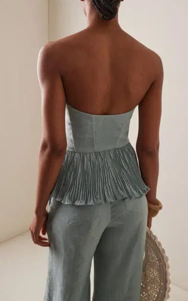ANDRES OTALORA Imara Pleated Linen Top | Thumbnail 4 ANDRES OTALORA Imara Pleated Linen Top | Thumbnail 4
