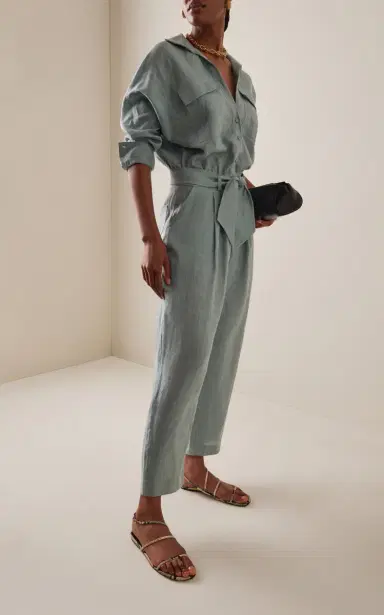 ANDRES OTALORA Lo Natural Linen Straight-Leg Jumpsuit | Thumbnail 2