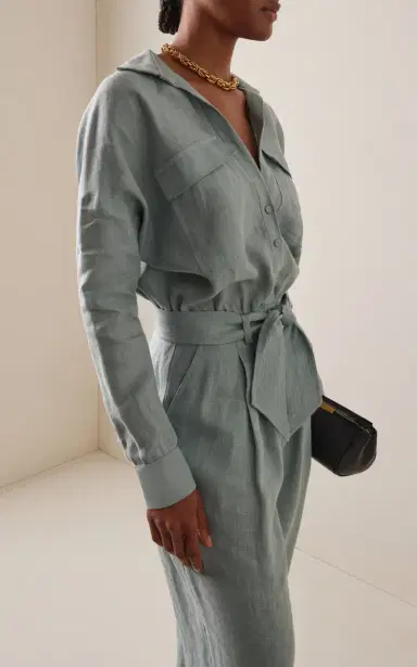 ANDRES OTALORA Lo Natural Linen Straight-Leg Jumpsuit | Thumbnail 3