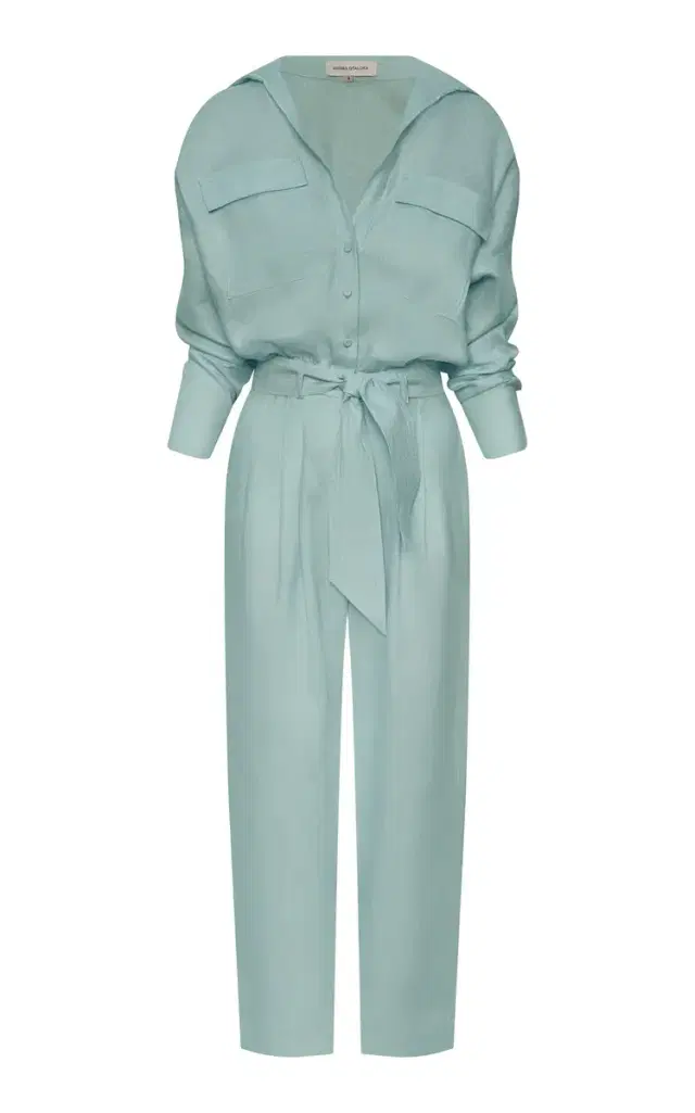 Lo Natural Linen Straight-Leg Jumpsuit