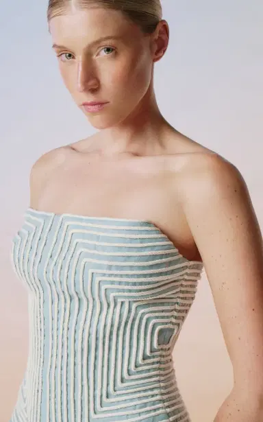 ANDRES OTALORA Nyota Alma Embroidered Linen Top | Thumbnail 3