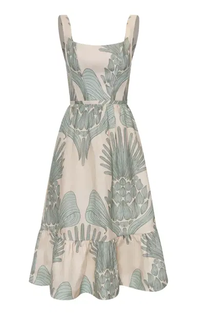 ANDRES OTALORA En tus Ojos Printed Linen Midi Dress | Thumbnail 1