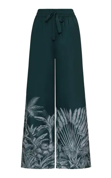 ANDRES OTALORA Tamu Mia Printed Crepe De Chine Wide-Leg Pants | Thumbnail 4