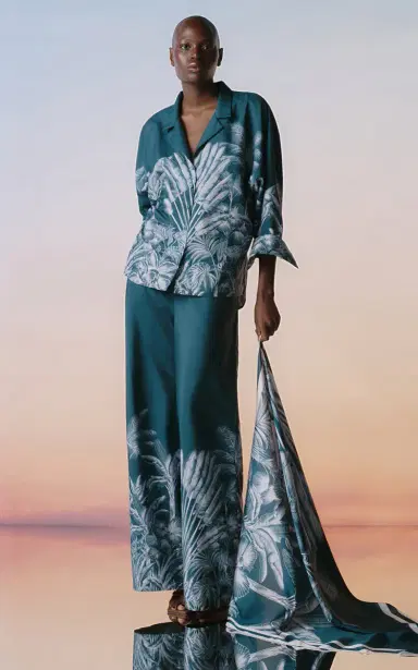 ANDRES OTALORA Oasis Printed Crepe De Chine Blouse | Thumbnail 2 ANDRES OTALORA Oasis Printed Crepe De Chine Blouse | Thumbnail 2