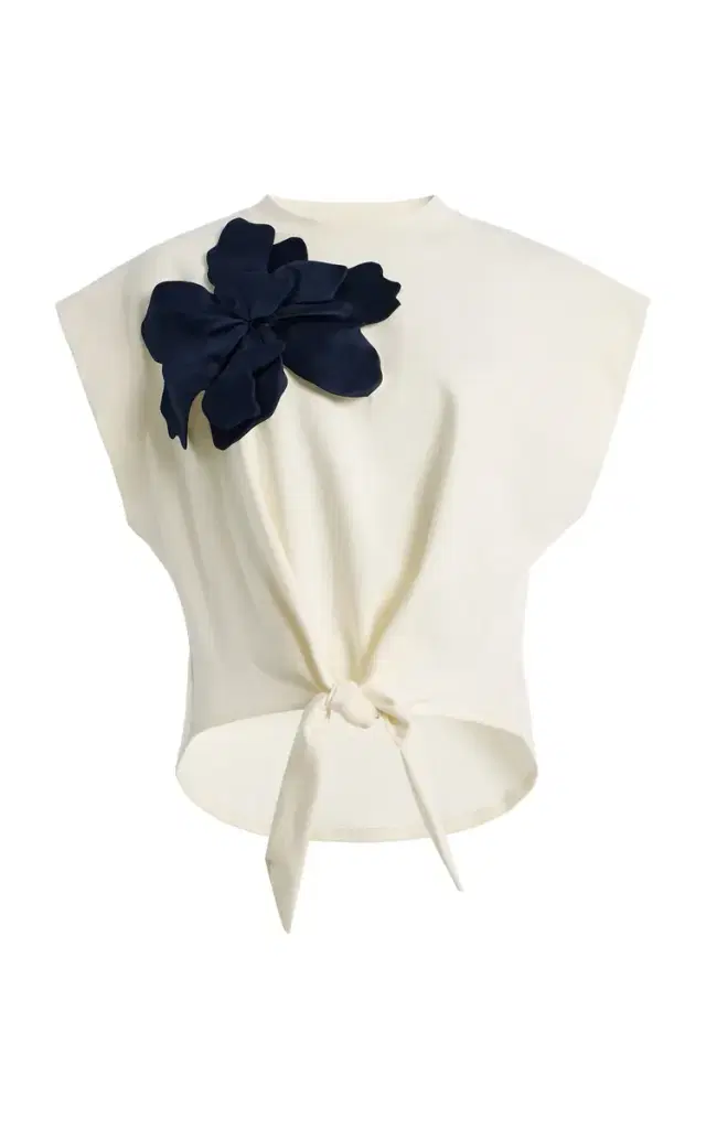 Andres Otalora Upendo de Flor Embellished Cotton T-Shirt