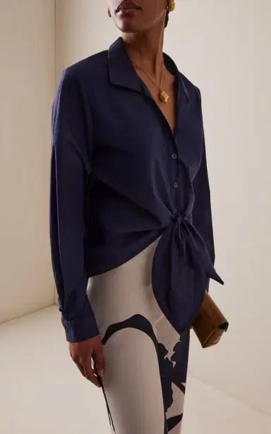ANDRES OTALORA Dalila Tie-Front Cotton Blouse | Thumbnail 2 ANDRES OTALORA Dalila Tie-Front Cotton Blouse | Thumbnail 2