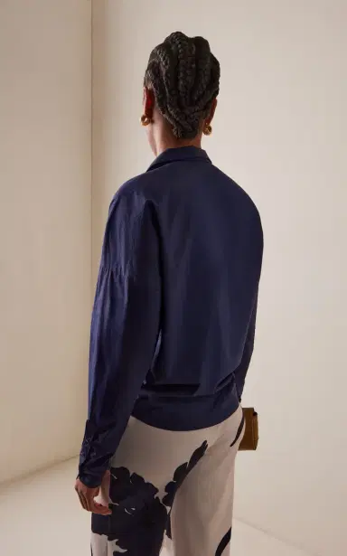 ANDRES OTALORA Dalila Tie-Front Cotton Blouse | Thumbnail 4 ANDRES OTALORA Dalila Tie-Front Cotton Blouse | Thumbnail 4