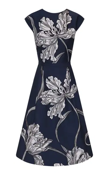 ANDRES OTALORA Kamara Printed Taffeta Midi Dress | Thumbnail 1