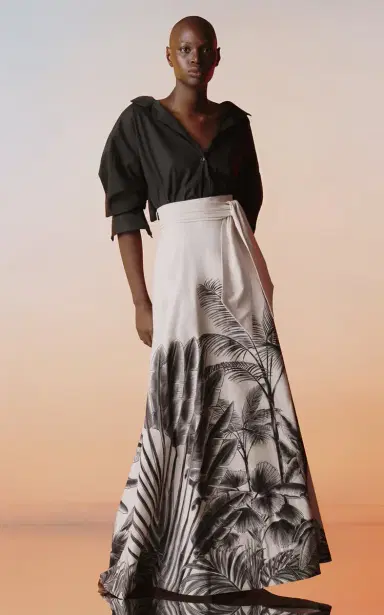 ANDRES OTALORA Ayoka Printed Stretch-Cotton Maxi Skirt | Thumbnail 2