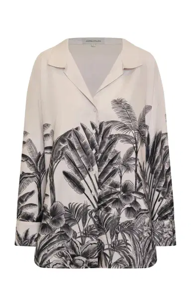 ANDRES OTALORA Un Tej Oversized Printed Linen Shirt | Thumbnail 1