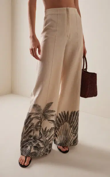 ANDRES OTALORA Voz de Calma Linen Wide-Leg Pants | Thumbnail 3
