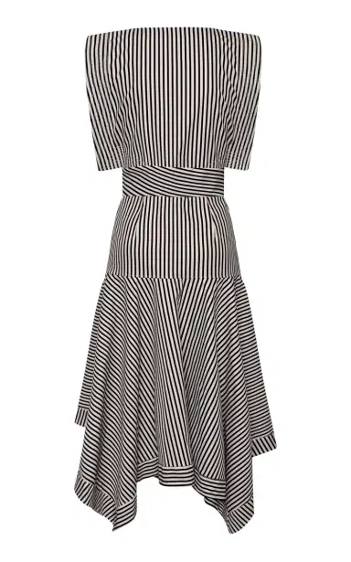 ANDRES OTALORA Gazelle Striped Stretch-Cotton Midi Dress | Thumbnail 3
