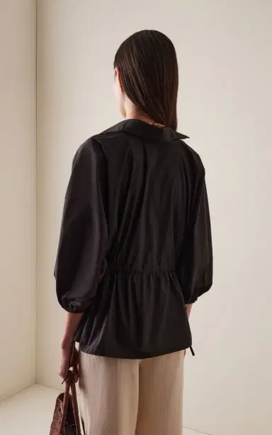 ANDRES OTALORA Amadamia Tie-Detailed Stretch-Cotton Blouse | Thumbnail 4 ANDRES OTALORA Amadamia Tie-Detailed Stretch-Cotton Blouse | Thumbnail 4