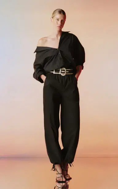 Andres Otalora Malaika Mid-Rise Stretch-Cotton Straight-Leg Pants | Thumbnail 1