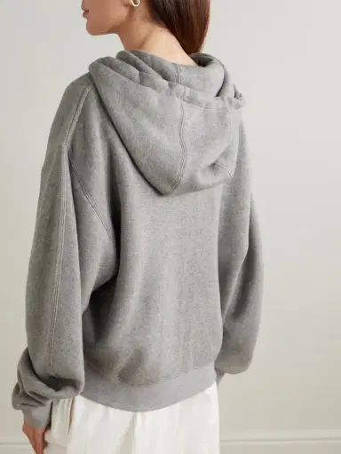 Loewe Flamenco Leather-trimmed Cotton-blend Jersey Hoodie | Thumbnail 4 Loewe Flamenco Leather-trimmed Cotton-blend Jersey Hoodie | Thumbnail 4