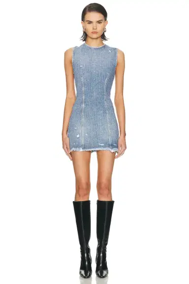 Acne Studios Denka Mini Denim Shimmy Dress | Thumbnail 2