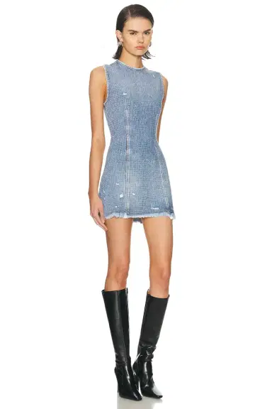 Acne Studios Denka Mini Denim Shimmy Dress | Thumbnail 3