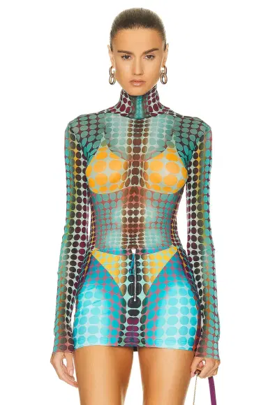 Jean Paul Gaultier High Neck Long Sleeve Top | Thumbnail 1