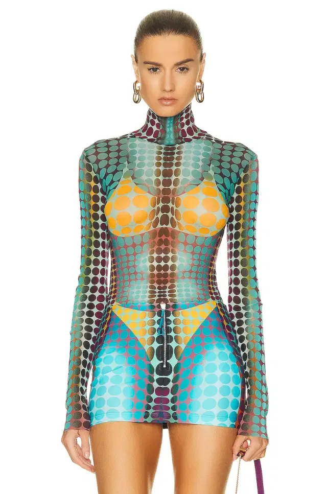 Jean Paul Gaultier High Neck Long Sleeve Top