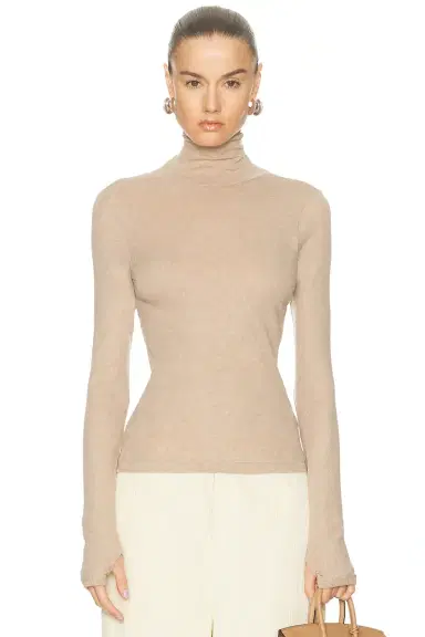 ENZA COSTA Cashmere Jersey New Classic Turtleneck Sweater | Thumbnail 1 ENZA COSTA Cashmere Jersey New Classic Turtleneck Sweater | Thumbnail 1