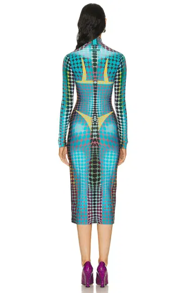 Jean Paul Gaultier Center Front Zip Long Sleeve Dress | Thumbnail 3