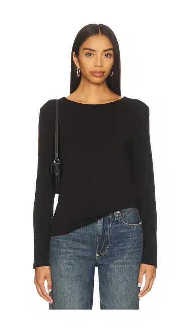 Bobi Long Sleeve Open Cowl Back Top | Thumbnail 1