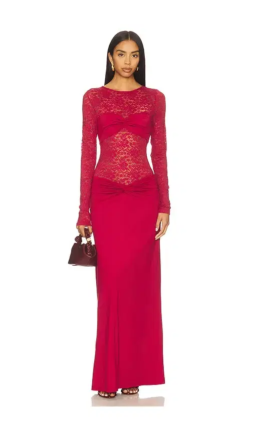 Runaway The Label Larna Lace Long Sleeve Maxi Dress