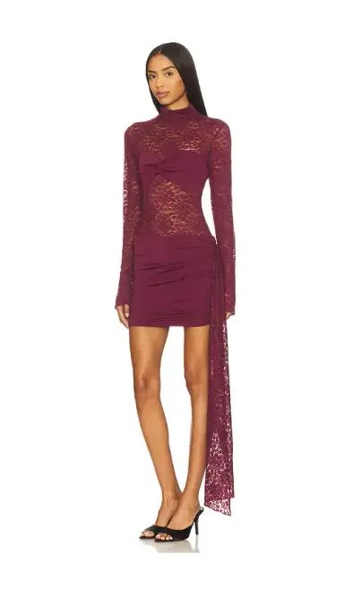 Runaway The Label Larna Lace Long Sleeve Mini Dress | Thumbnail 2
