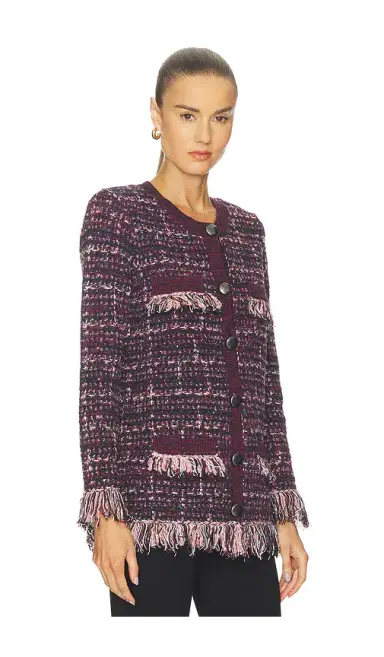 L'AGENCE Kastoria Fringe Trim Cardi | Thumbnail 2