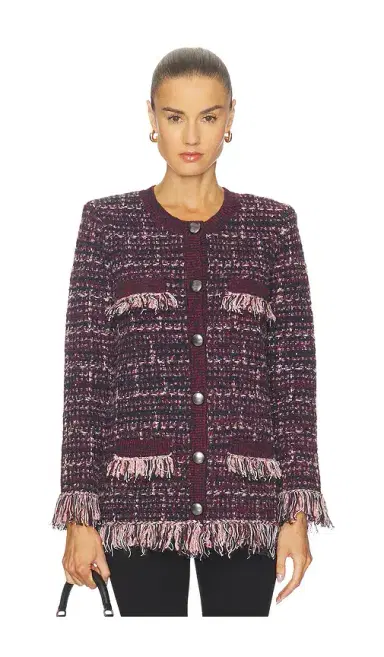 L'AGENCE Kastoria Fringe Trim Cardi | Thumbnail 1