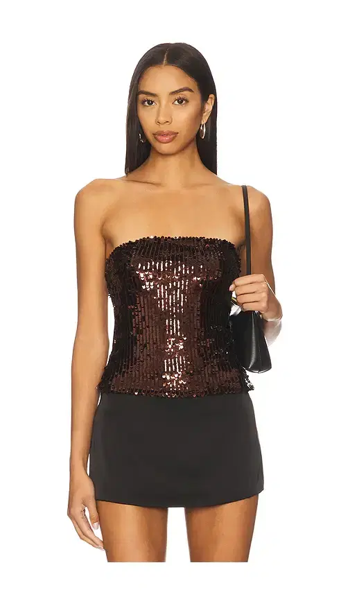 Anette Strapless Sequin Bustier