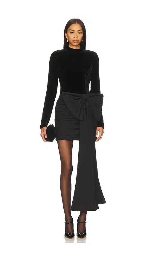ROTATE Velvet Bow Mini Dress