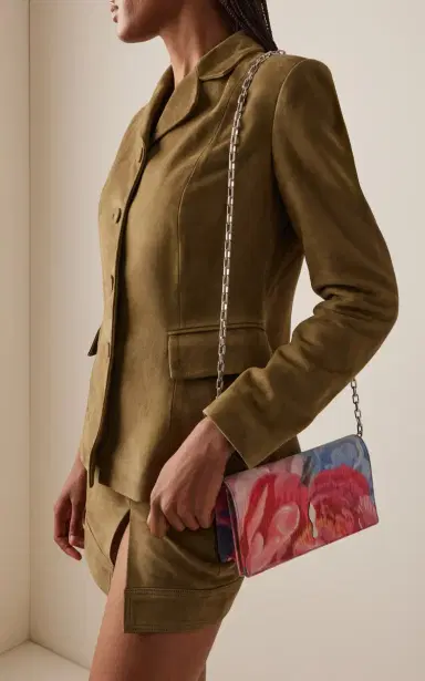 Christian Louboutin Bettina Peony-Printed Crepe Clutch | Thumbnail 3 Christian Louboutin Bettina Peony-Printed Crepe Clutch | Thumbnail 3