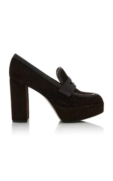 Gianvito Rossi Corduroy Platform Loafer Pumps | Thumbnail 7 Gianvito Rossi Corduroy Platform Loafer Pumps | Thumbnail 7