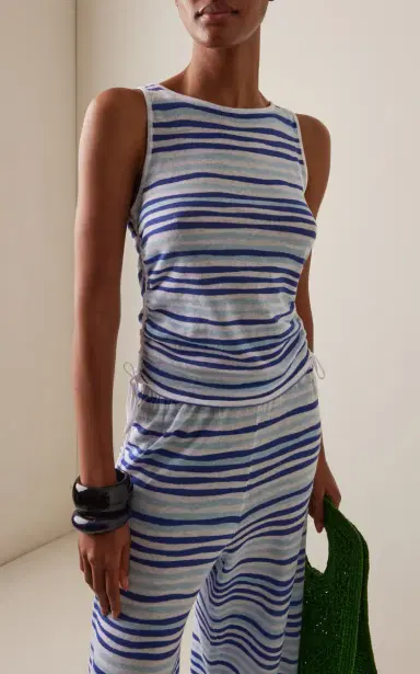 Zulu & Zephyr Gathered Striped Knit Tank Top | Thumbnail 2 Zulu & Zephyr Gathered Striped Knit Tank Top | Thumbnail 2
