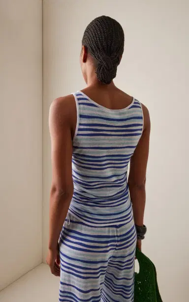 Zulu & Zephyr Gathered Striped Knit Tank Top | Thumbnail 4 Zulu & Zephyr Gathered Striped Knit Tank Top | Thumbnail 4