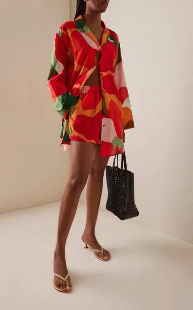 Zulu & Zephyr Floral Cotton-Silk Shorts | Thumbnail 2