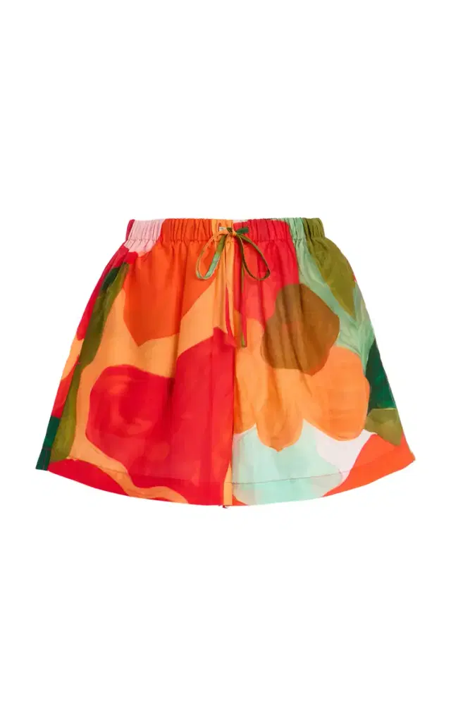 Zulu & Zephyr Floral Cotton-Silk Shorts