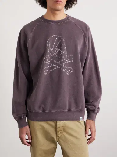 Neighborhood Embroidered Pigment-Dyed Cotton-Jersey Sweatshirt - Men | Thumbnail 3 Neighborhood Embroidered Pigment-Dyed Cotton-Jersey Sweatshirt - Men | Thumbnail 3
