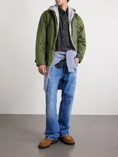 Drake's Barn Corduroy-Trimmed Waxed-Cotton Jacket - Men | Thumbnail 2 Drake's Barn Corduroy-Trimmed Waxed-Cotton Jacket - Men | Thumbnail 2